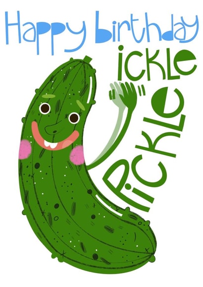 Happy Birthday Ickle Pickle created by Hinkypunk Illustration 