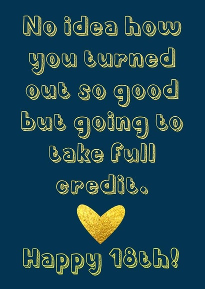 Humorous 18th Birthday Card for son or daughter created by Exquisite Studio