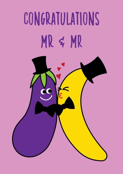 Mr & Mr - Cheeky wedding card created by Lidia Ranns