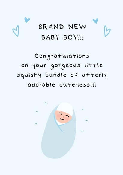 New Baby Boy Card 1001 created by Fifi Designs