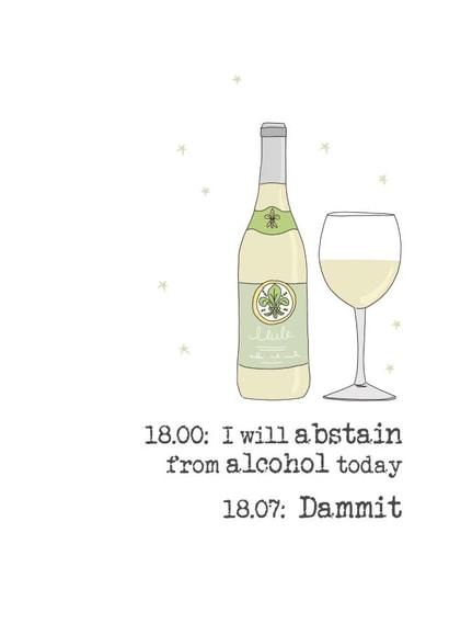 Failed Abstaining from alcohol birthday card created by Dandelion Stationery