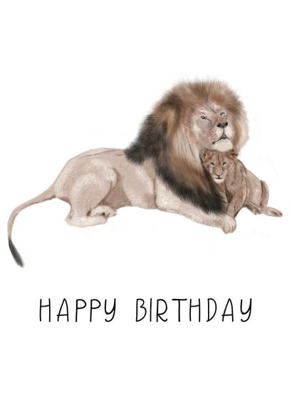 Happy Birthday Lion Cub created by Zippy Doodle Designs
