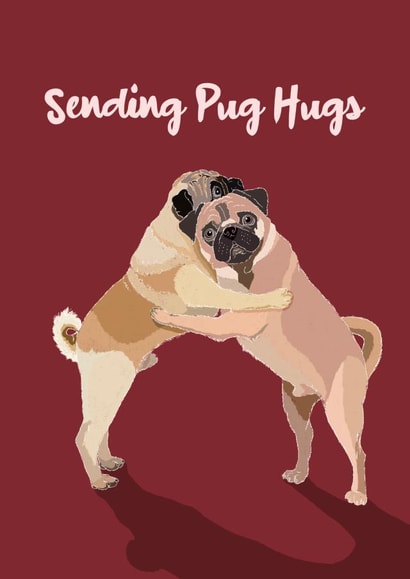 Send some Pug Hug love created by Watership Illustrated