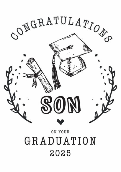 Congratulations Son Graduation Card for university graduation or college created by Hello Fridays Studio