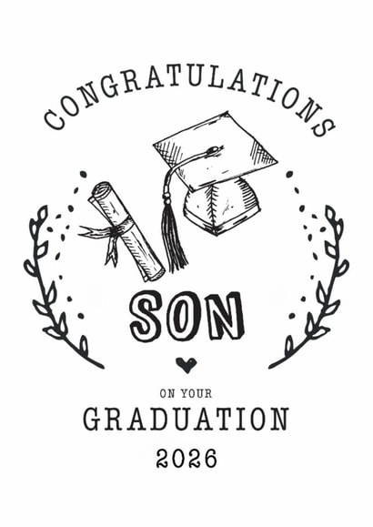 Congratulations Son Graduation Card for university graduation or college created by Hello Fridays Studio