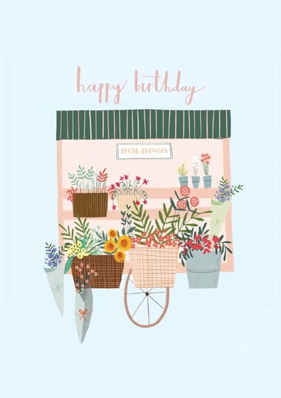 Floral birthday card created by Textiles By Rachel