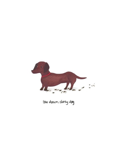 Sausage dog dachshund weiner wiener dog funny card created by Vivi Lake