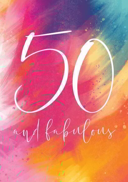Female Adult Fifty And Fabulous Birthday Card created by Creationery