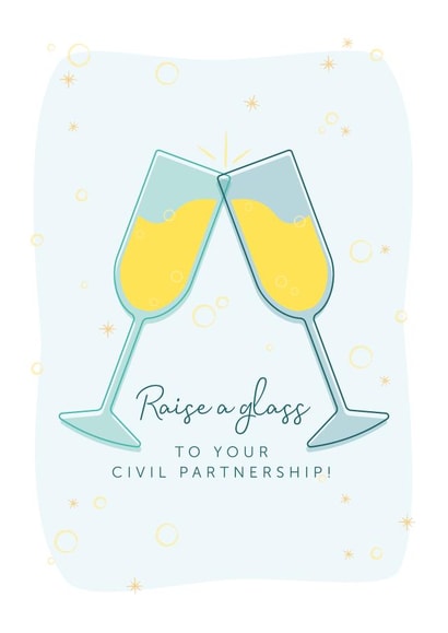 Raise a glass to your civil partnership card created by Designed By Lizzi