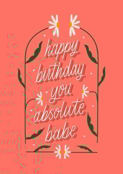 Floral hand lettered birthday card created by Letters by Amy