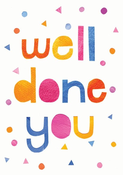 Confetti well done card created by Eden Fay