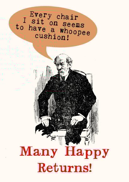 Perfect birthday card for an old fart! created by The Steam Donkey Gallery