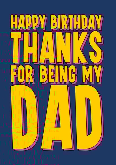 Heartfelt birthday card for Dad - Thank You created by Blind Faith