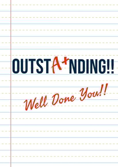 Outst(A+)nding, Well Done Card created by SQRRL STUDIOS