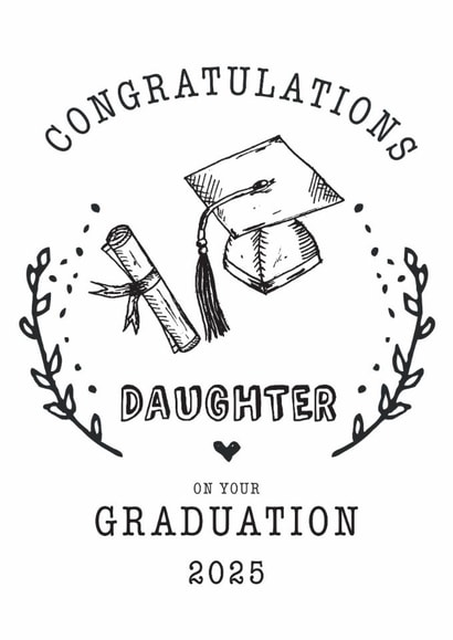 Congratulations daughter graduation card for university or college graduation created by Hello Fridays Studio