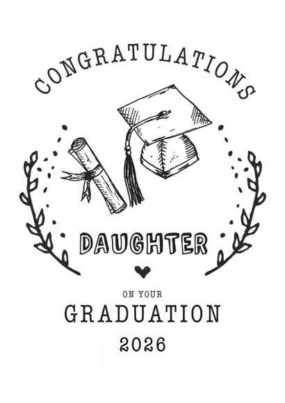 Congratulations daughter graduation card for university or college graduation created by Hello Fridays Studio