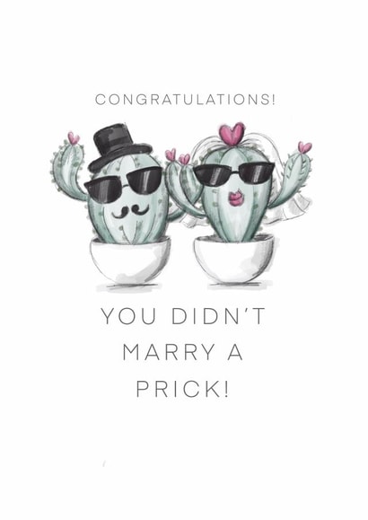 Cactus couple wedding card created by @doublepea_designs