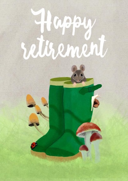 Wildlife Wellies Retirement Card created by Annie