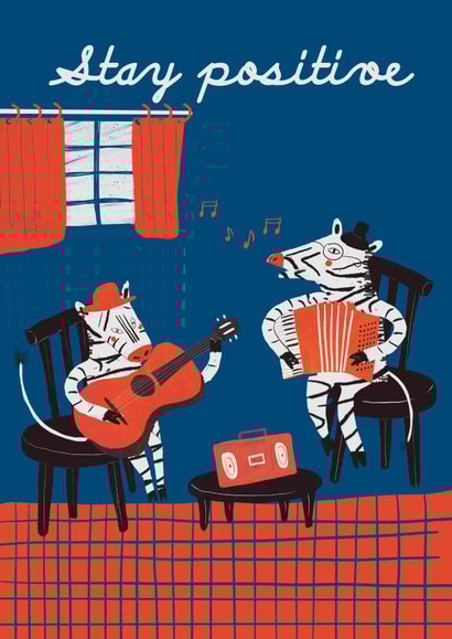 Stay Positive Fun Musical Friendship Card created by Kamilya Panina