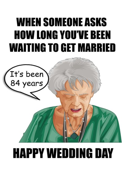 MEME POSTPONED WEDDING CARD created by Pack a Punch Designs