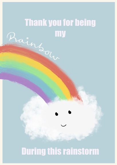 Rainbow thank you card  created by Acorn Illustrations 