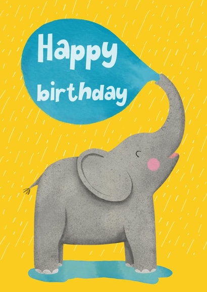 Cute birthday Elephant created by Katherine Lynas
