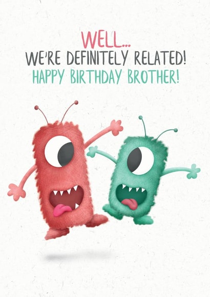 Cute Monster Birthday Card for Brother created by Lanther Black