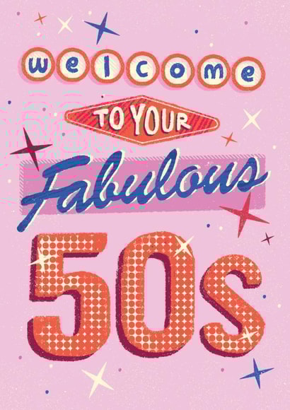 Fabulous 50s Birthday Card created by Jon Hall Design