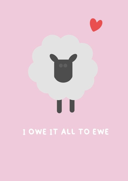 Cute Ewe In Love Card created by Wicked Poodle Prints
