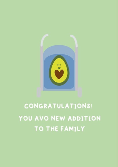 Avo New Addition Baby Card created by Wicked Poodle Prints