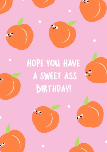 cheeky peach birthday card created by Leisha Armstrong 