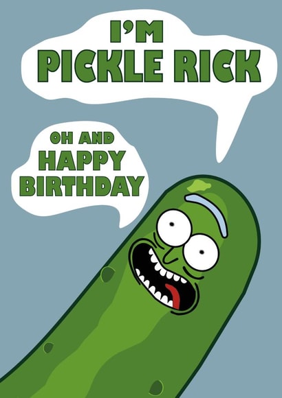 Pickle Rick Birthday Card created by LDN Prints