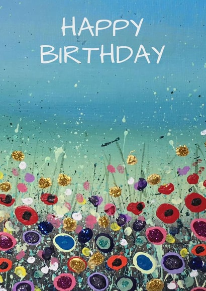 Abstract Petals Birthday Card created by Hazel Hobson Art
