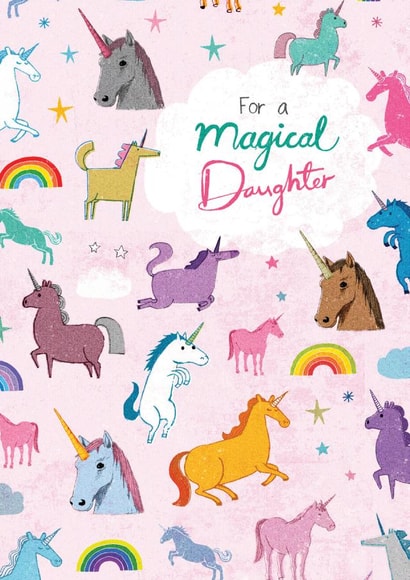 Magical Daughter unicorn design - classic card created by Pencilface