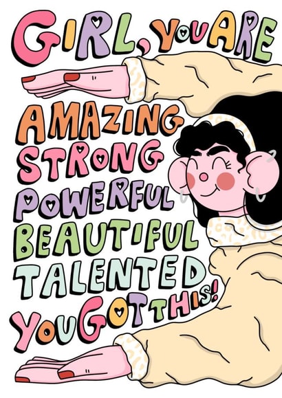 Girl Power Affirmation Card created by Elena Smith
