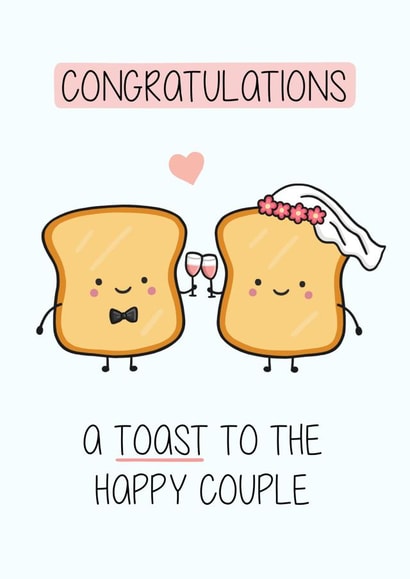 Toast to the Happy Couple - Wedding card created by Creaternet