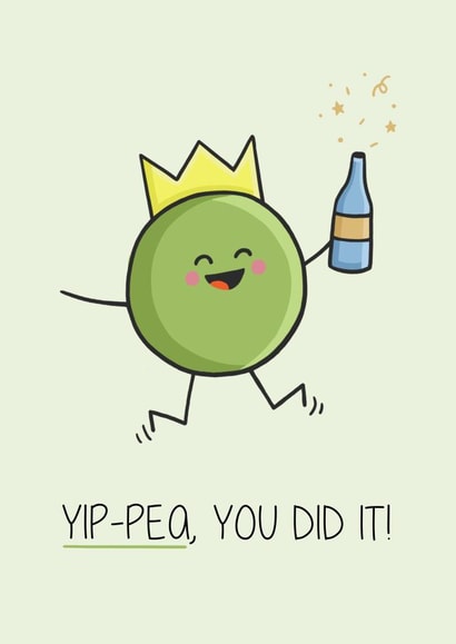 Yi-pea, Punny Congratulations Card created by Creaternet