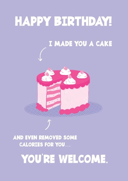 Removed Some Calories For You Birthday Card created by Michelle Robyn