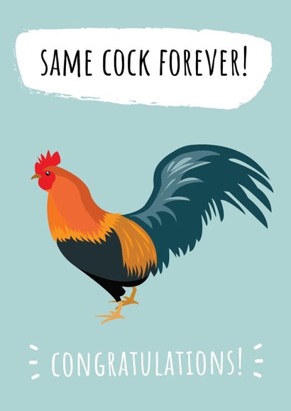 Same Cock Forever - Wedding / Engagement Card created by @Laura Lonsdale Designs