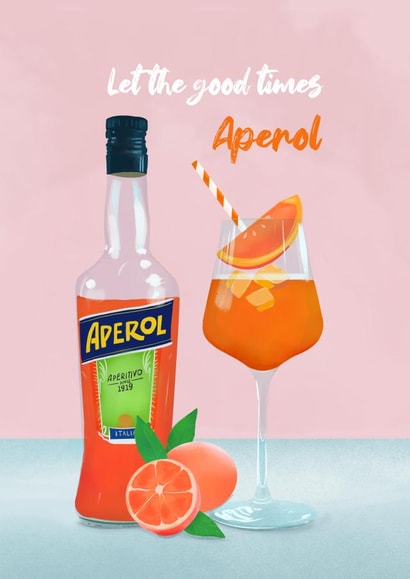 Aperol Spritz birthday card created by Petra Lizde