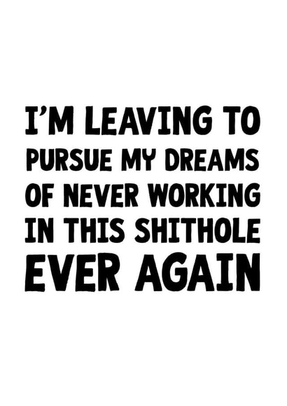 Funny Leaving Job Card for your Boss created by The Sweary Card Co