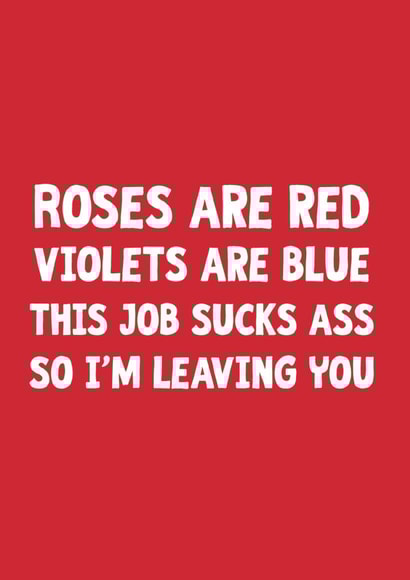 Funny Leaving Job Card for Boss 1000 created by The Sweary Card Co