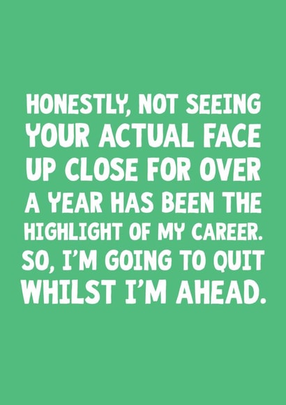 Funny Leaving Job Card for Boss 1001 created by The Sweary Card Co
