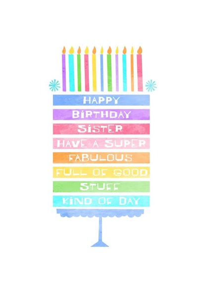 Classic Birthday Card - Cake - For Sister created by Jay Design