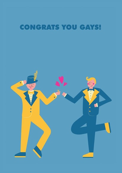 Congrats you gays - Funny wedding card created by Lucy Maggie Designs