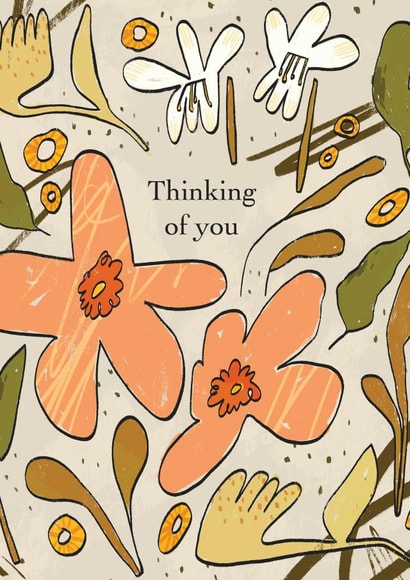 Retro Floral Thinking of You Card created by Joyous Designs UK