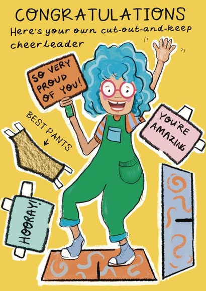 Cheerleader Congratulations Card created by Rosie Johnson Illustrates