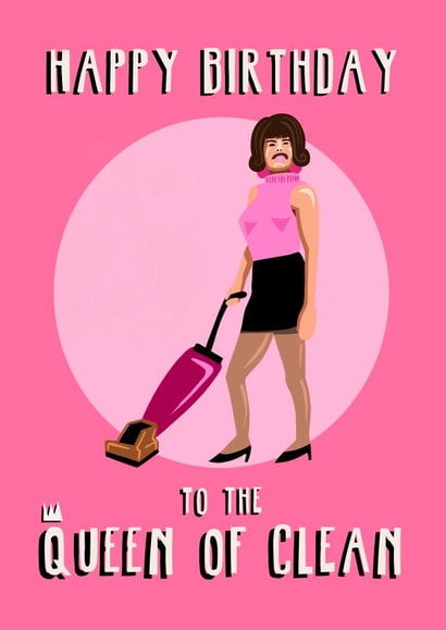 Queen of Clean, Freddie Mercury Birthday Card created by Running with Scissors