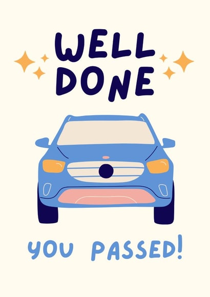 Well done - you passed! Driving test Card created by Designs by Phoebe