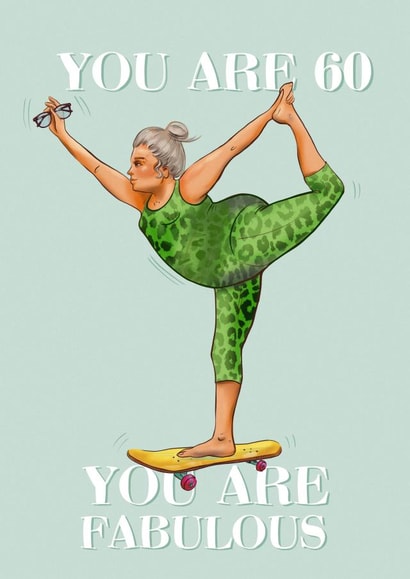 Fabulous and 60, Yogi Birthday Card created by Albina Uvarova 
